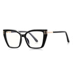 Ochelari lumină albastră femei, oversized negru-auriu – Techsuit 2260 – Negru / auriu – imagine 1