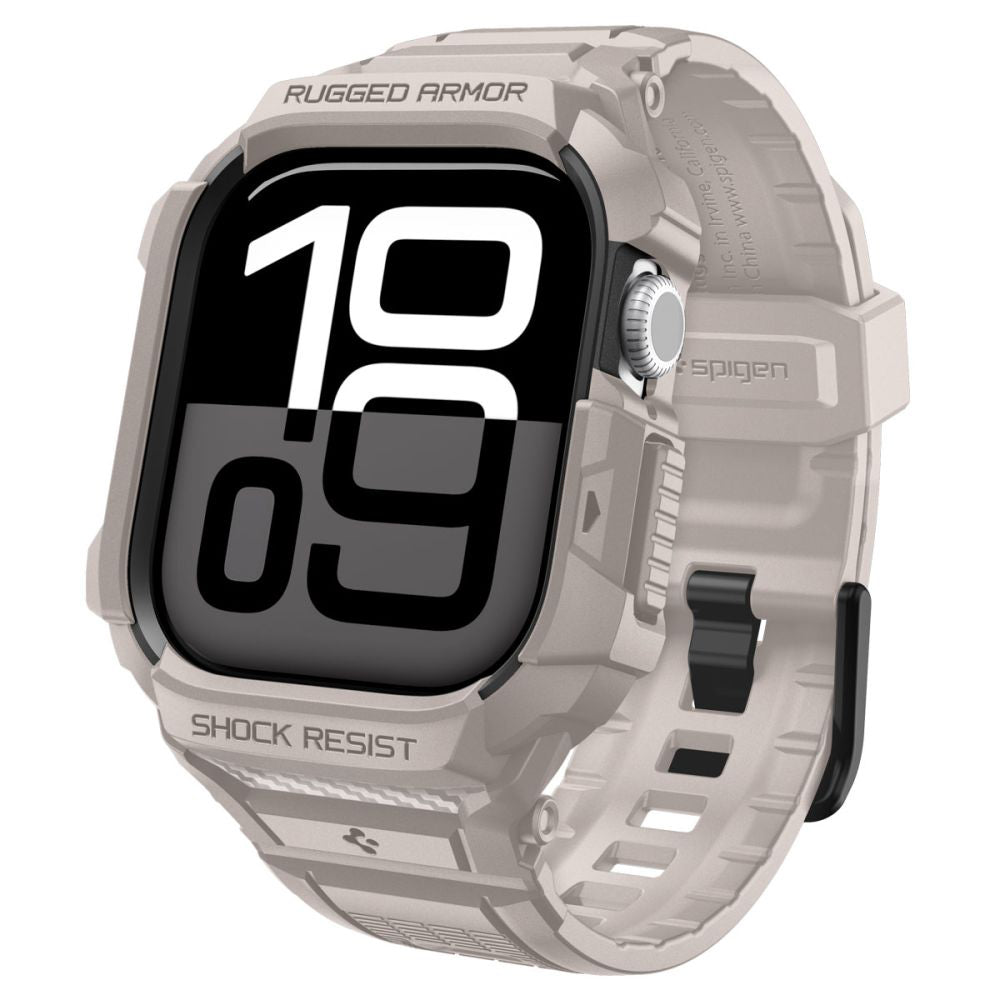 Husă cu curea Spigen Rugged Armor Pro V2 Apple Watch Series 11 / 10 (42 mm) – Bej (Dune Beige) – imagine 1
