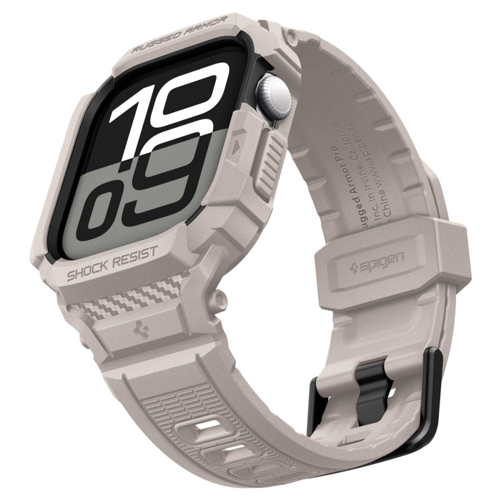 Husă cu curea Spigen Rugged Armor Pro V2 Apple Watch Series 11 / 10 (42 mm) – Bej (Dune Beige) – imagine 4
