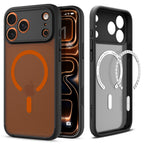 Husă Spigen Ultra Hybrid MagSafe iPhone 17 Pro – Frost Black / Portocaliu – imagine 11