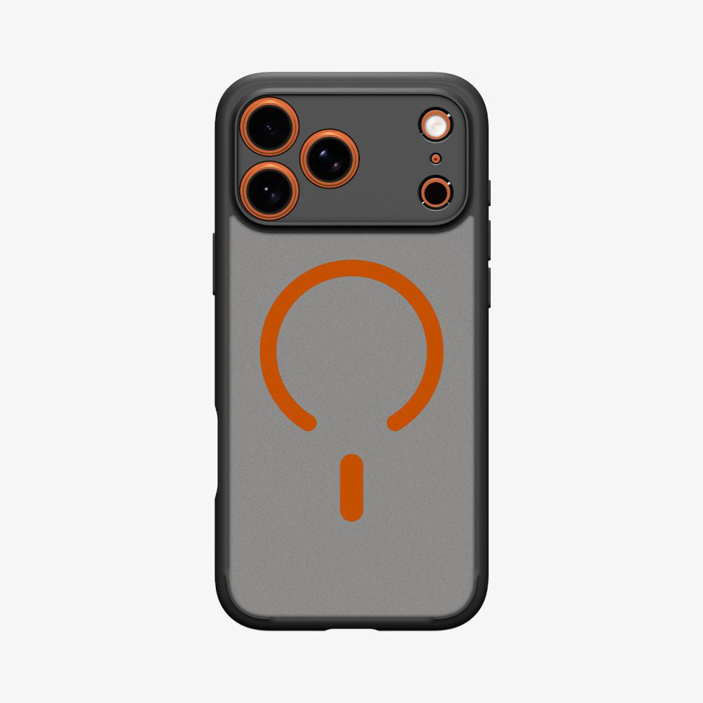 Husă Spigen Ultra Hybrid MagSafe iPhone 17 Pro – Frost Black / Portocaliu – imagine 12