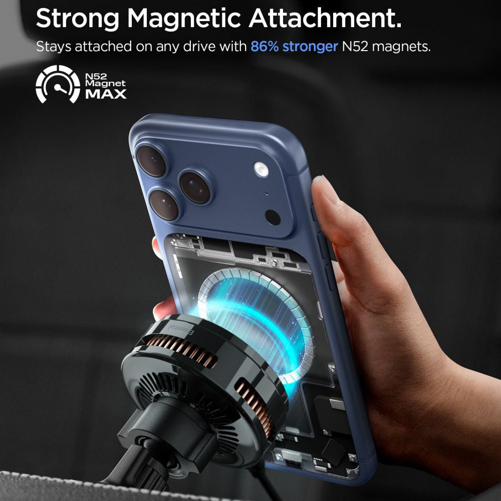 Suport auto Spigen Essential EV25MFAQ Qi2.2 25W MagSafe – imagine 3