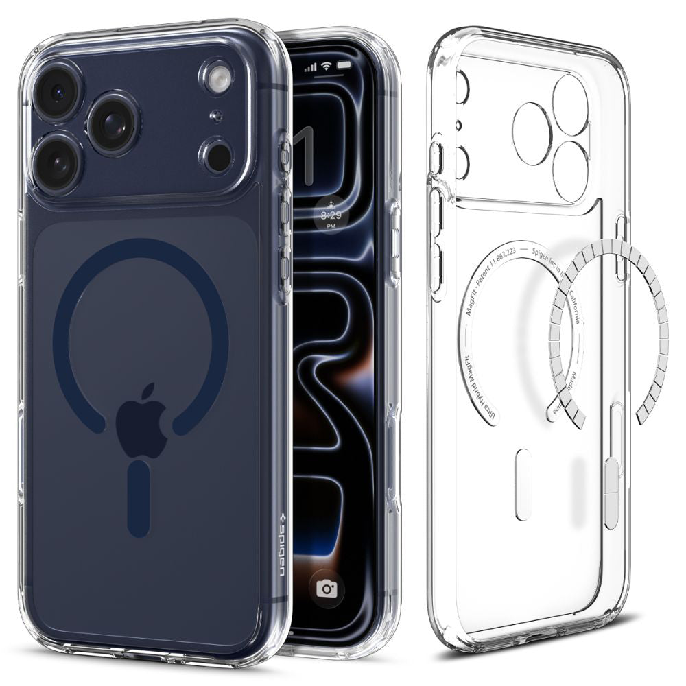 Husă Spigen Ultra Hybrid MagSafe iPhone 17 Pro – Transparent / Albastru închis – imagine 7
