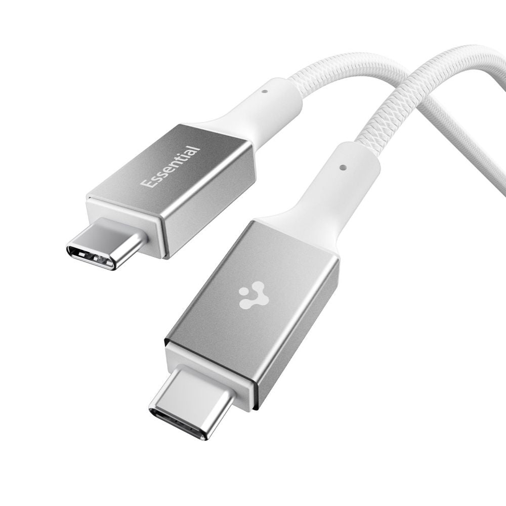 Cablu Spigen Essential USB-C la USB-C 100W 5Gbps 1 m – Alb – imagine 1