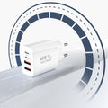 Încărcător priză 40W, 2 x USB-C PD 20W, 2 x USB-A, alb – Techsuit CH4 – imagine 1