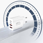 Încărcător priză 40W, 2 x USB-C PD 20W, 2 x USB-A, alb – Techsuit CH4 – imagine 1