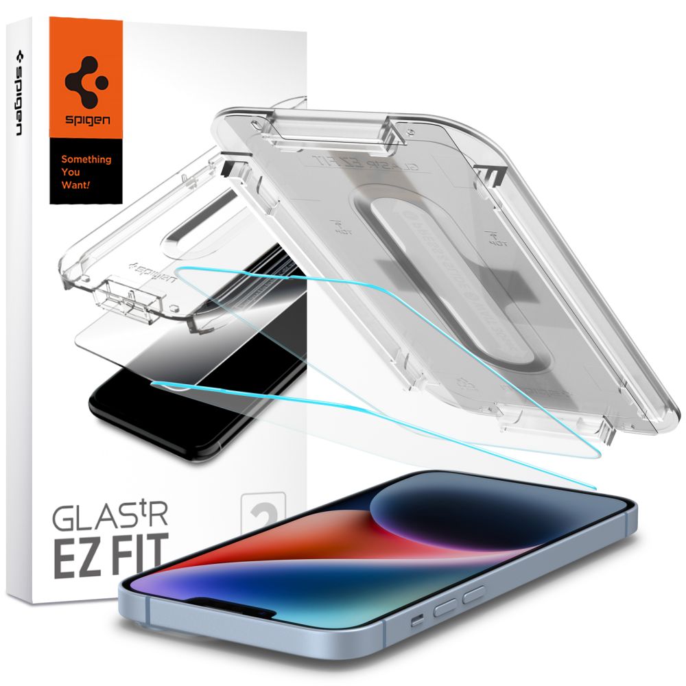 Folie de sticlă Spigen Glas.tR EZ Fit pentru iPhone 13 / 13 Pro / 14 / 16e / 17e – 2 folii – imagine 8