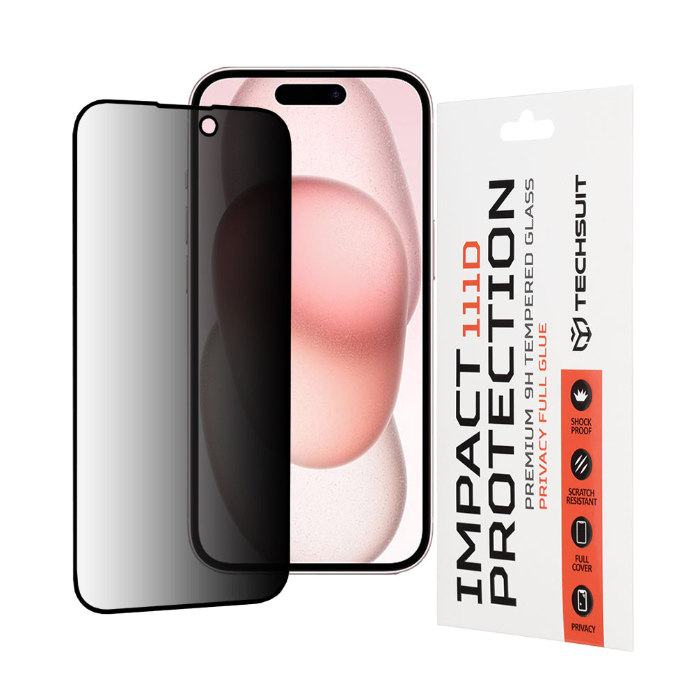 Folie privacy Techsuit iPhone 15 / 16, anti-spion – imagine 1