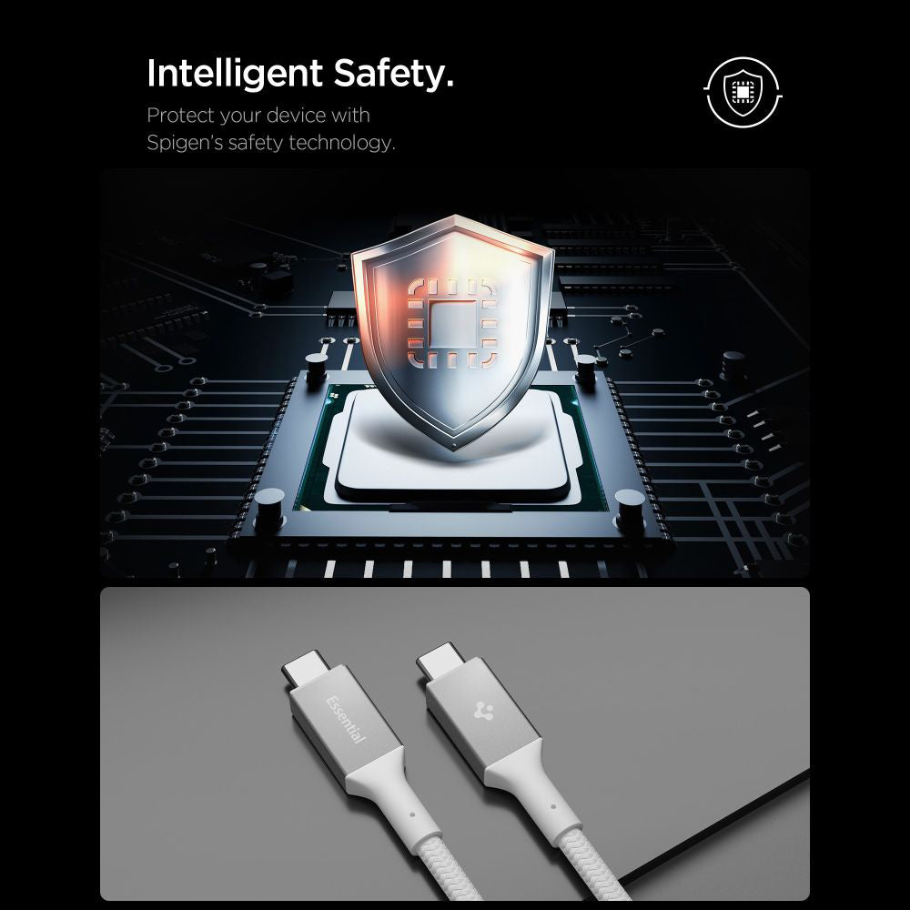 Cablu Spigen Essential EB24015CC USB-C 240W 40Gbps – Alb – imagine 10