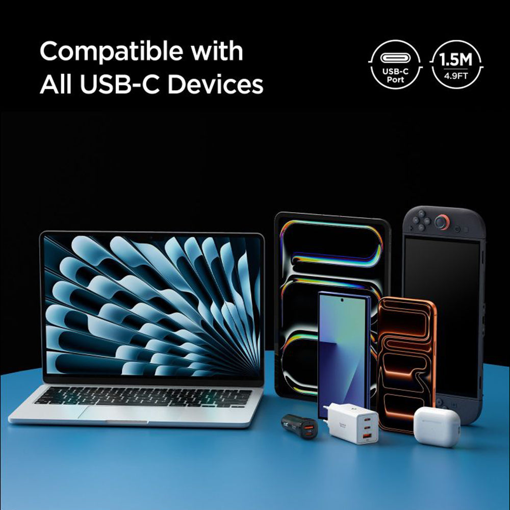 Cablu Spigen Essential EB24015CC USB-C 240W 40Gbps – Alb – imagine 11