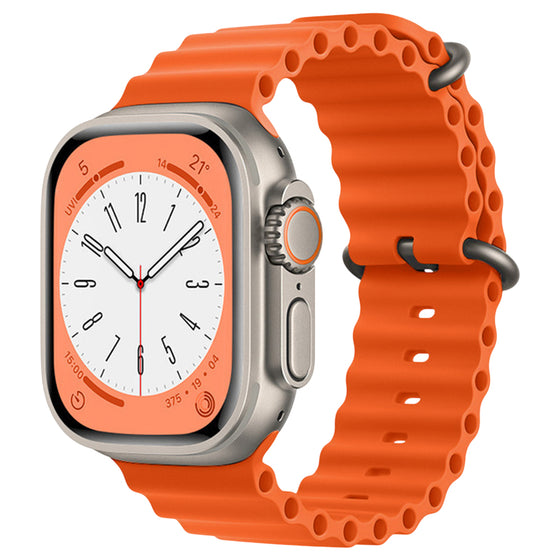 Curea din silicon Techsuit W038 pentru Apple Watch 44–49 mm – portocalie
