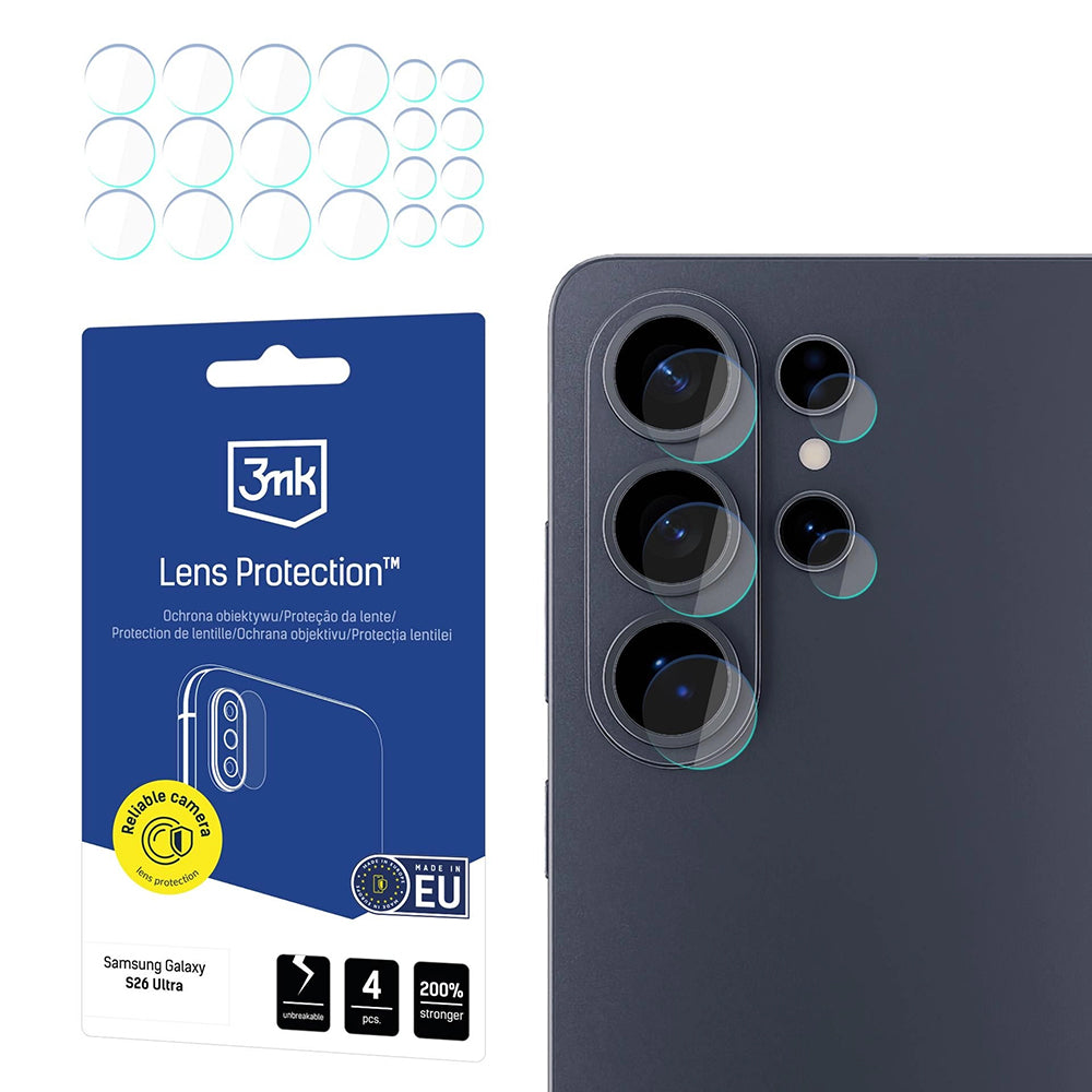 Protecție cameră 3mk Lens Protection Galaxy S26 Ultra, 4 buc. – imagine 1