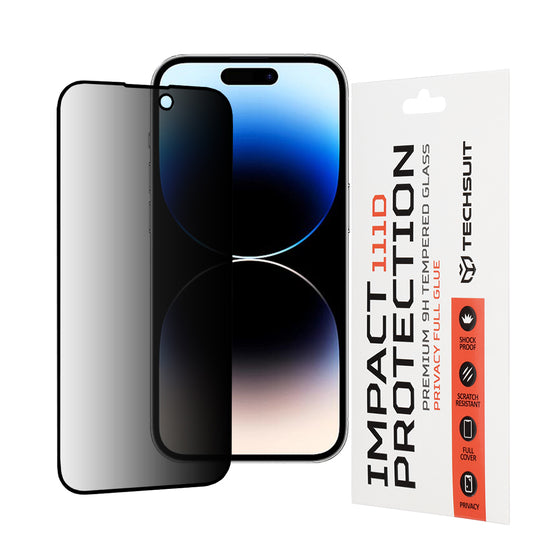 Folie sticlă privacy Techsuit 111D Full Glue pentru iPhone 14 Pro
