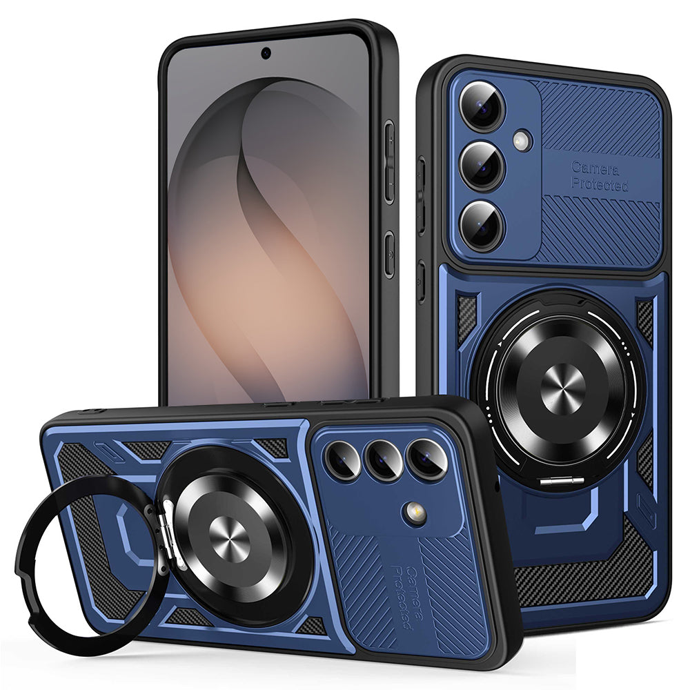 Husă Techsuit RuggedCam MagSafe cu stand Galaxy S26 – Albastru – imagine 2