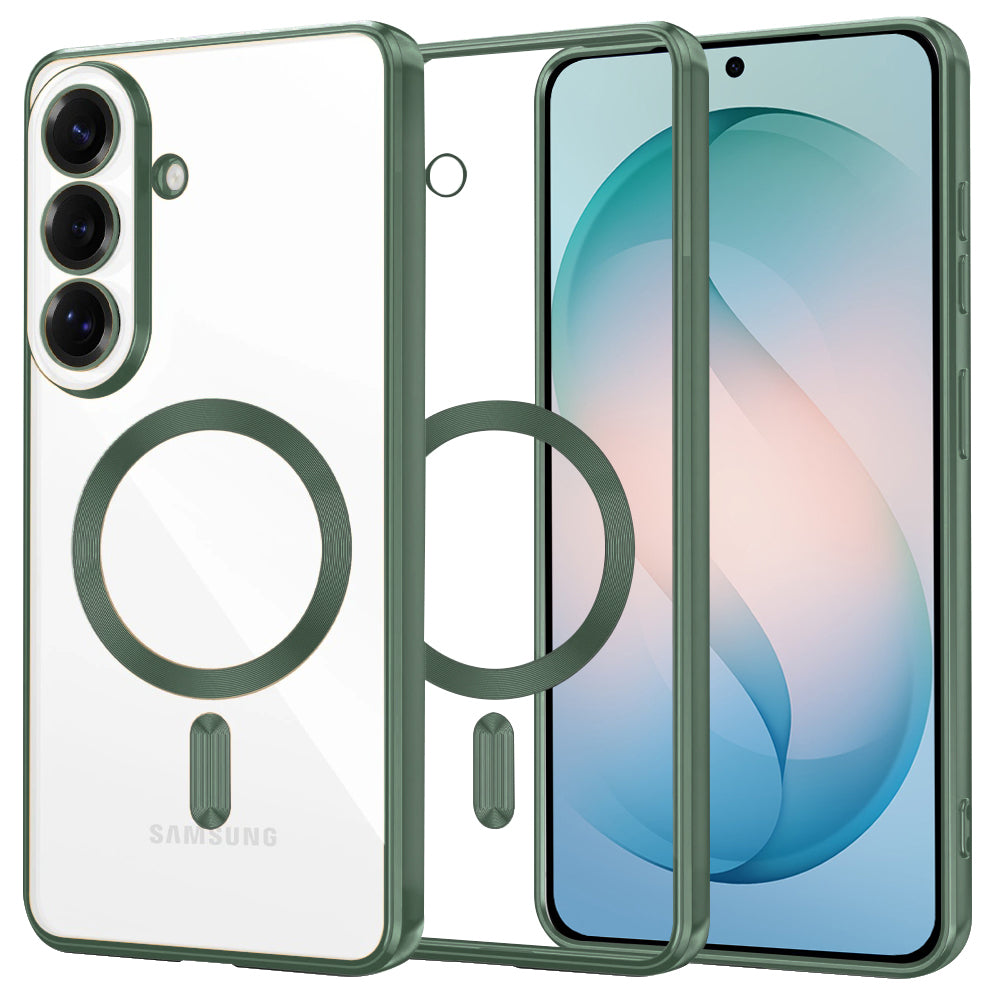 Husă transparentă Techsuit Luxury Crystal MagSafe Galaxy S26 Plus – Verde închis – imagine 8