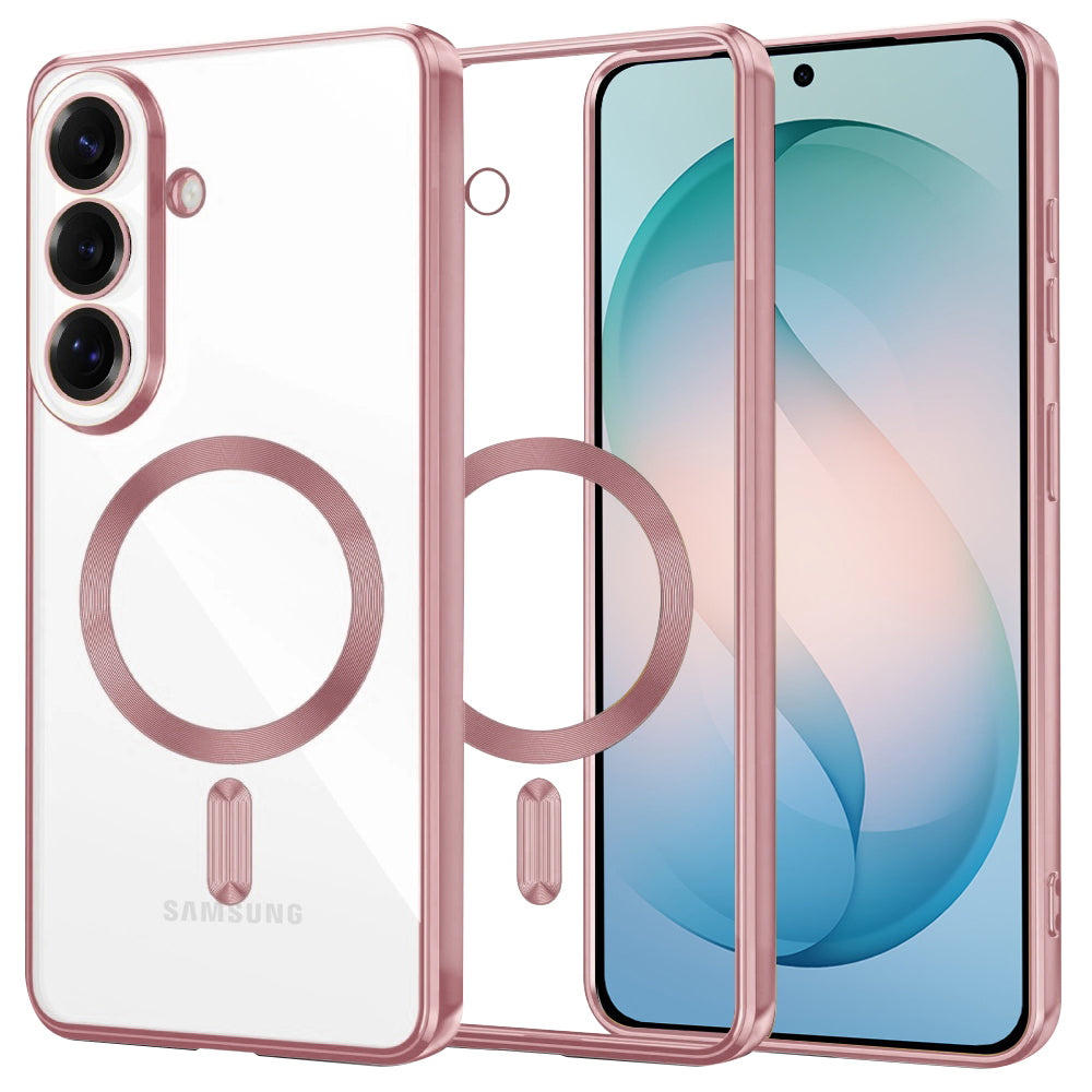 Husă transparentă Techsuit Luxury Crystal MagSafe Galaxy S26 Plus – Roz – imagine 3