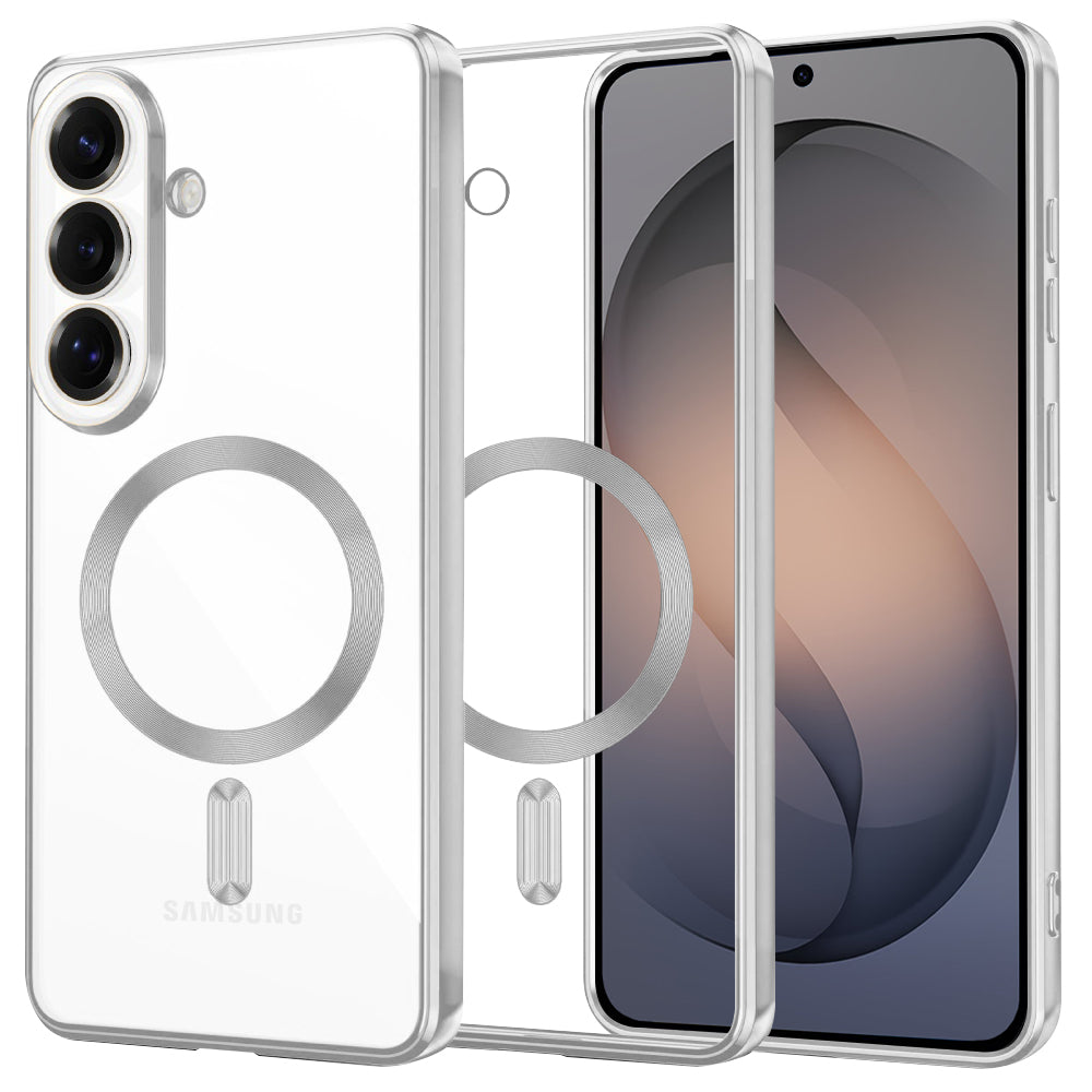 Husă transparentă Techsuit Luxury Crystal MagSafe Galaxy S26 – Argintiu – imagine 1