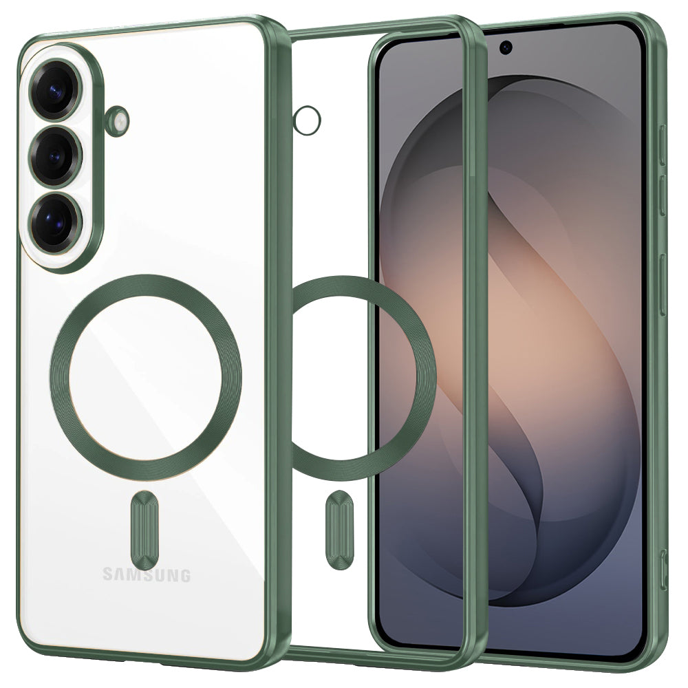 Husă transparentă Techsuit Luxury Crystal MagSafe Galaxy S26 – Verde închis – imagine 5