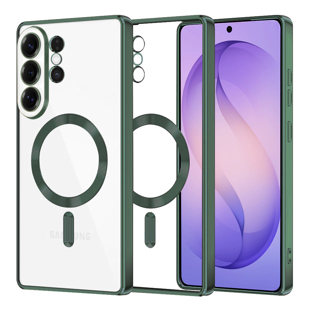 Husă transparentă Techsuit Luxury Crystal MagSafe Galaxy S26 Ultra – Verde închis – imagine 6