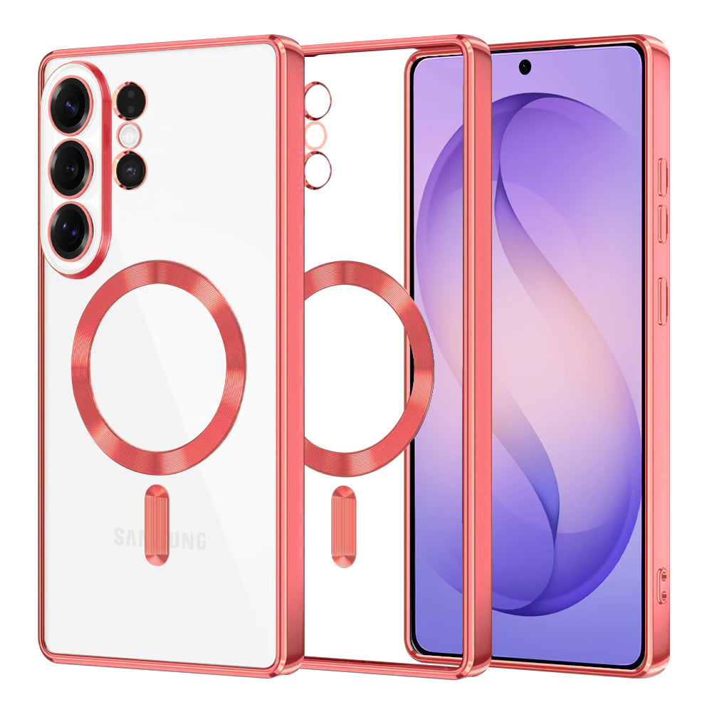 Husă transparentă Techsuit Luxury Crystal MagSafe Galaxy S26 Ultra – Roșu – imagine 2