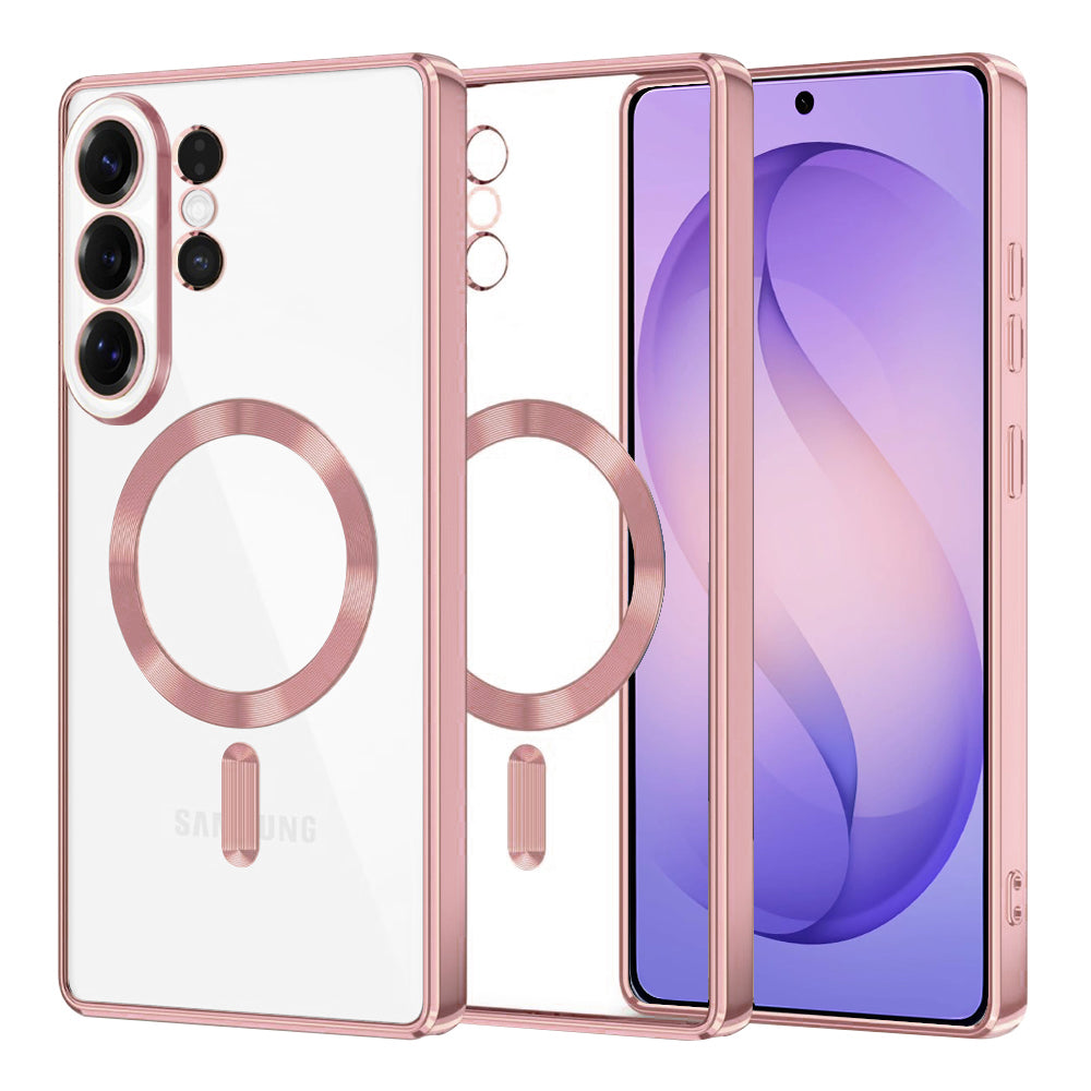 Husă transparentă Techsuit Luxury Crystal MagSafe Galaxy S26 Ultra – Roz – imagine 5