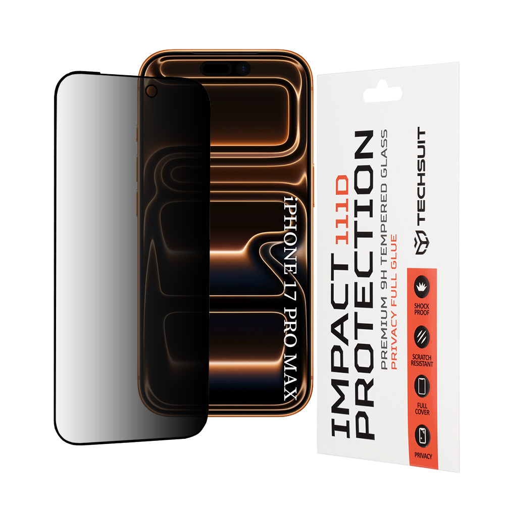 Folie privacy Techsuit 111D Full Glue iPhone 17 Pro Max – imagine 1 din 4