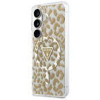 Husă Guess Samsung Galaxy S26 IML Leopard Print Triangle MagSafe, maro – imagine 5