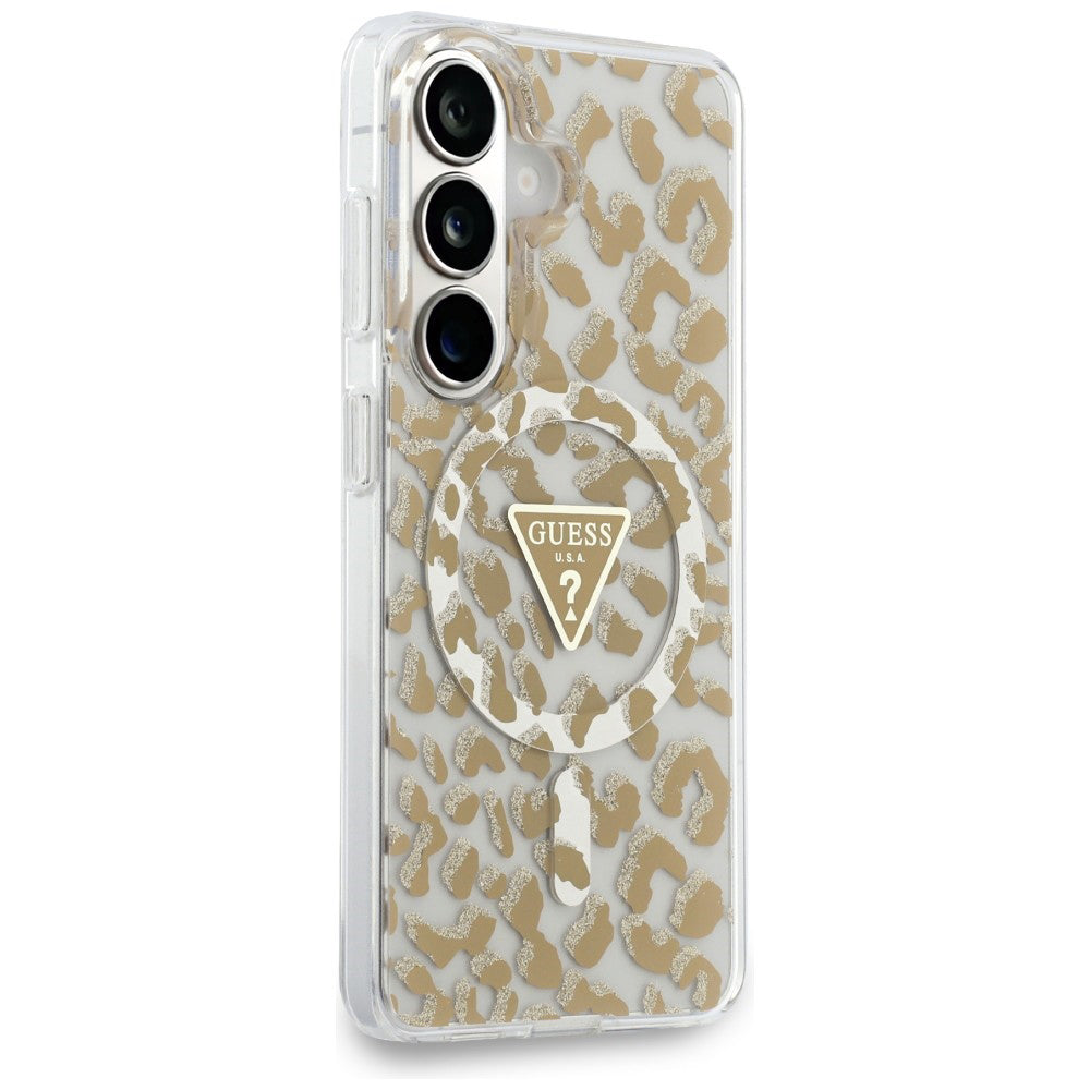 Husă Guess Samsung Galaxy S26 IML Leopard Print Triangle MagSafe, maro – imagine 2