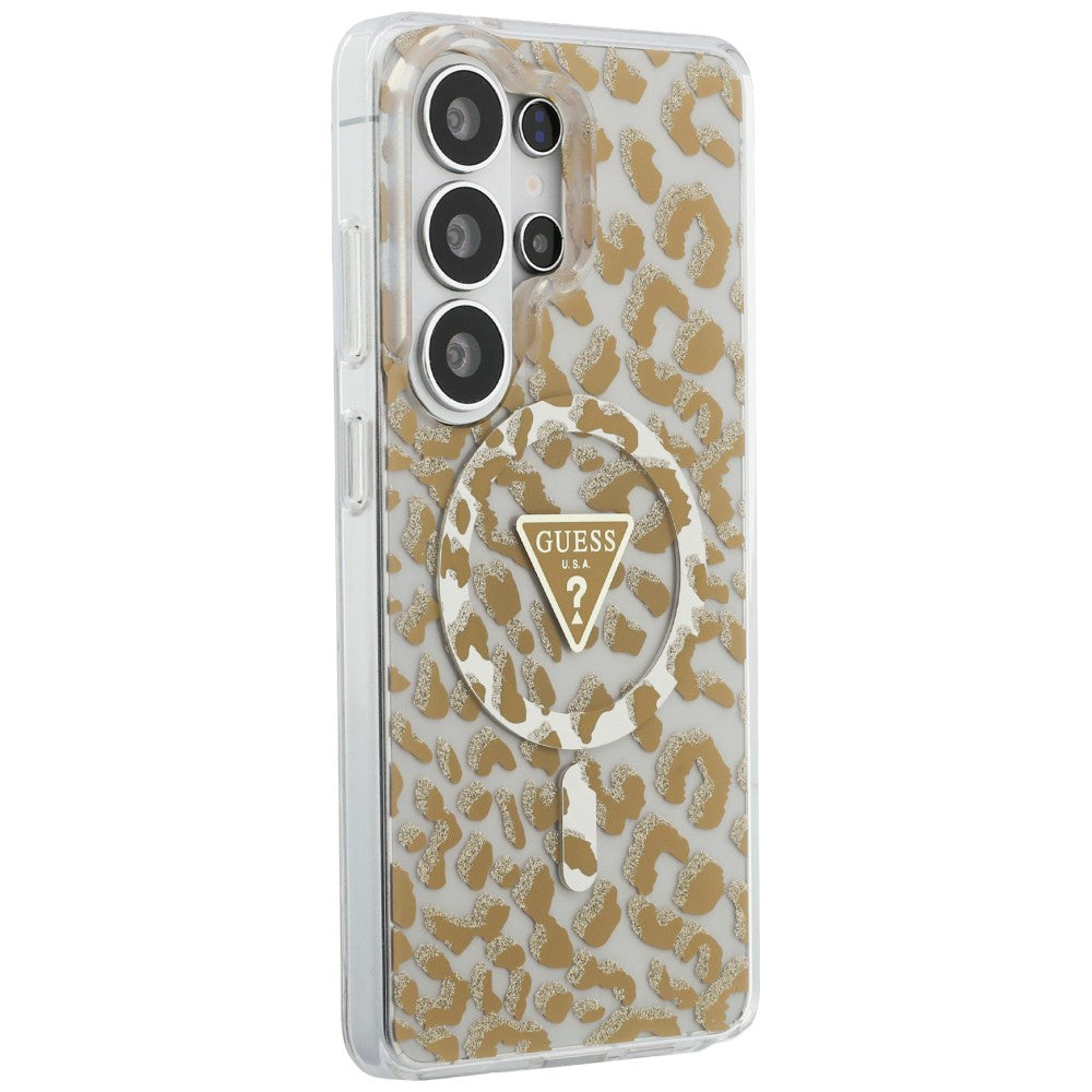 Husă Guess Samsung Galaxy S26 Ultra IML Leopard Print Triangle, maro – imagine 3