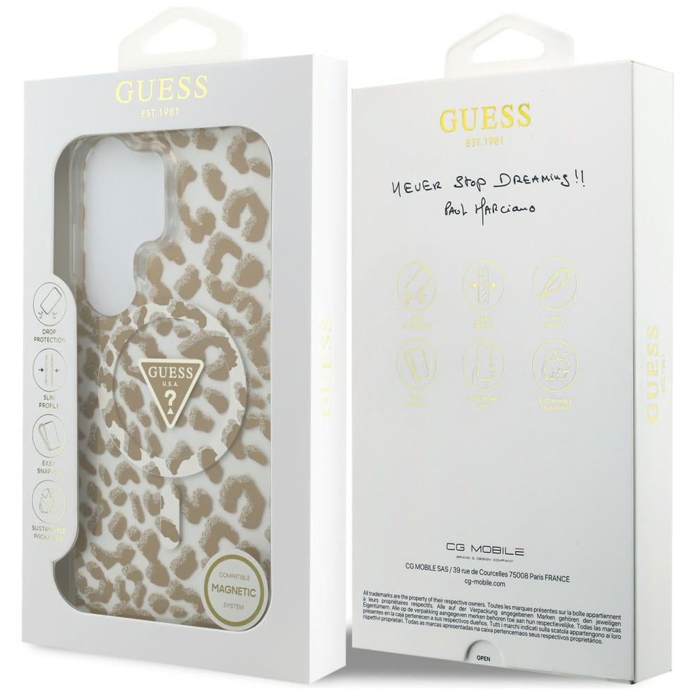 Husă Guess Samsung Galaxy S26 Ultra IML Leopard Print Triangle, maro – imagine 7