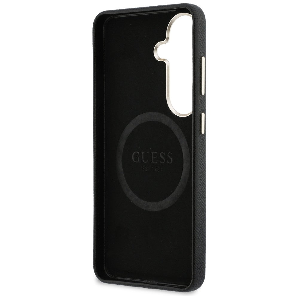 Husă Guess Samsung Galaxy S26 Rhinestone Round Logo MagSafe, negru – imagine 4