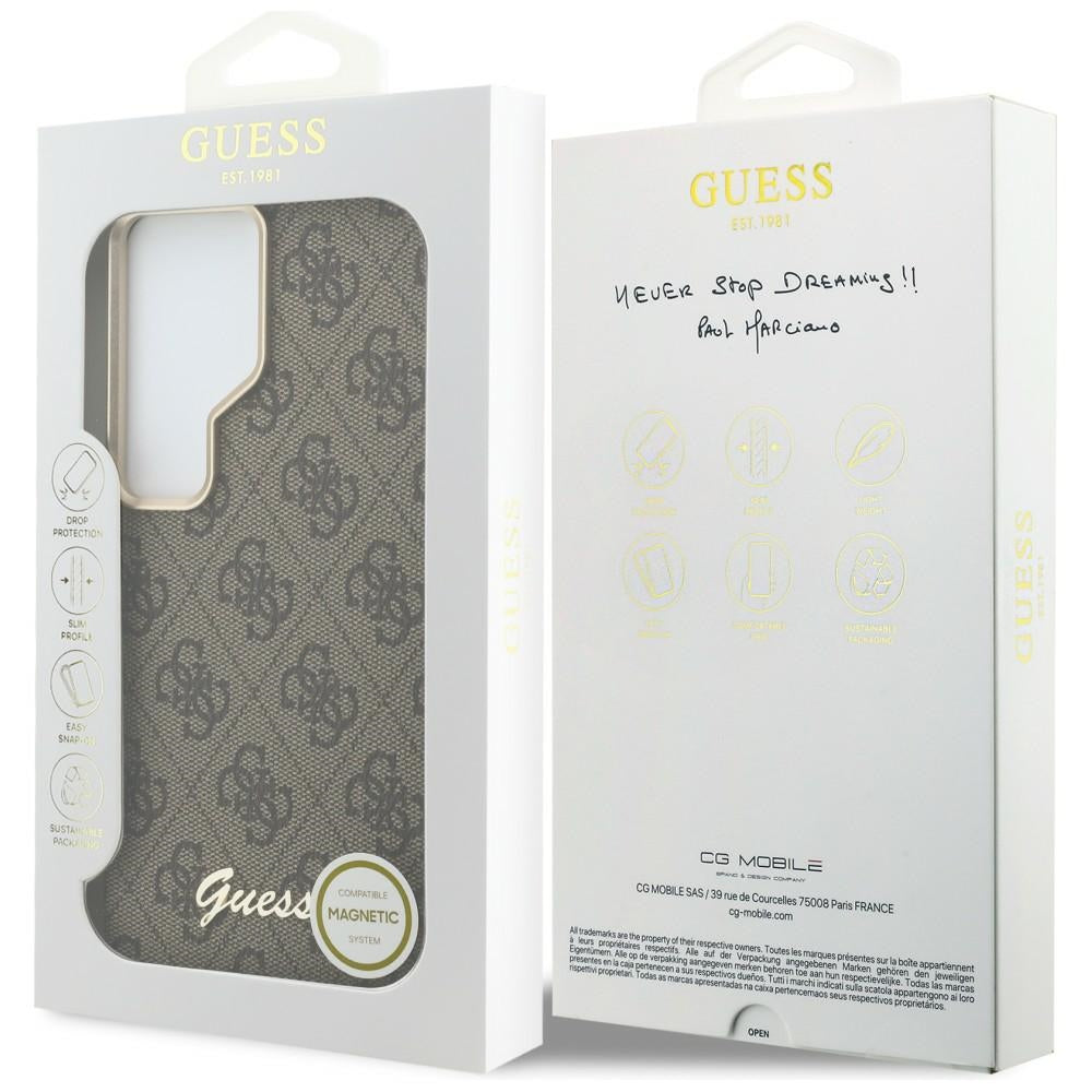 Husă Guess Samsung Galaxy S26 4G Script MagSafe, maro – imagine 7