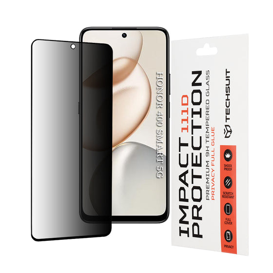 Folie sticlă privacy Techsuit 111D Full Glue pentru Honor 400 Smart 5G / 400 Smart 4G / 200 Smart / 90 Smart / X7d 4G / X7b 4G / X7b 5G / X7c