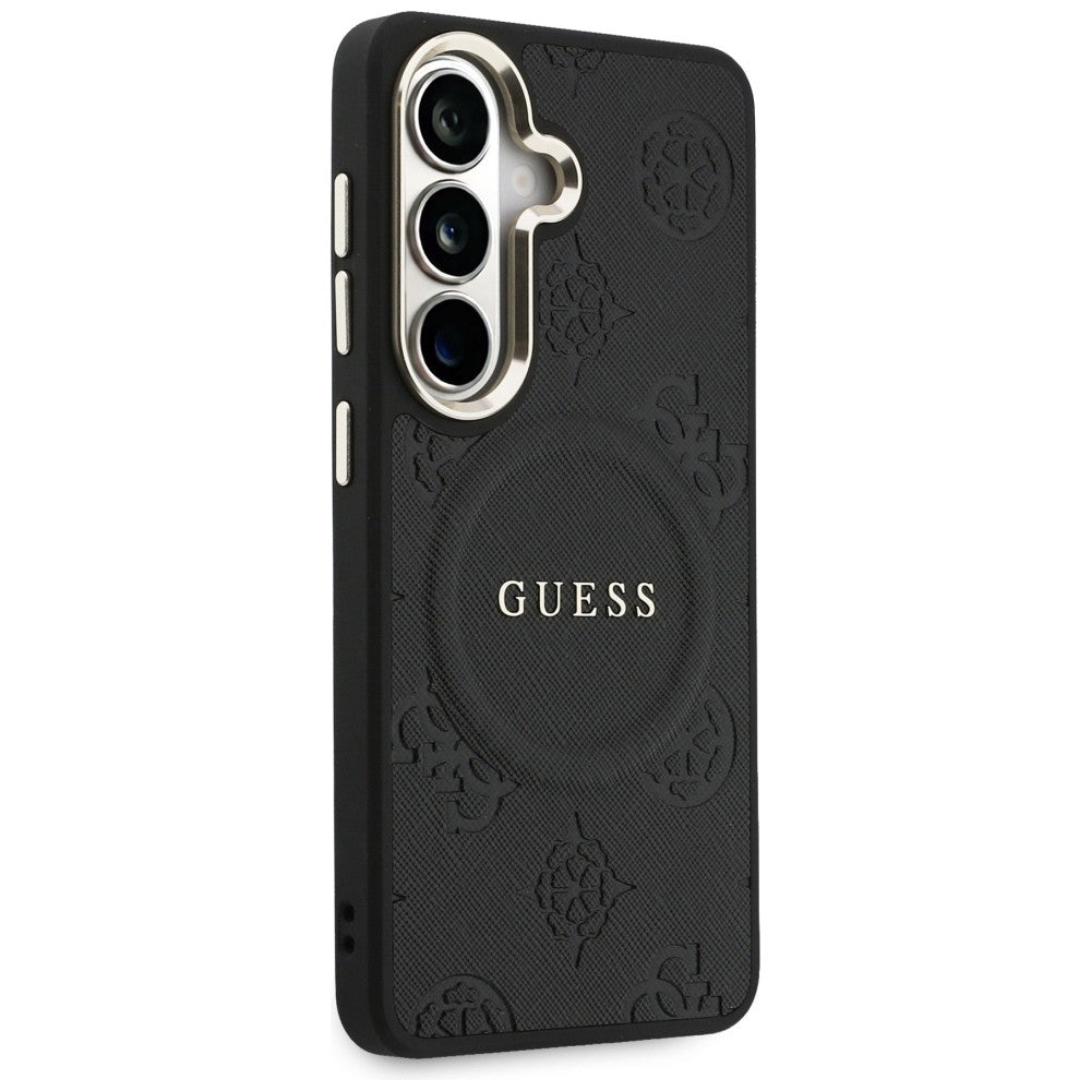 Husă Guess Samsung Galaxy S26 Saffiano Peony Embossed Ring, negru – imagine 2