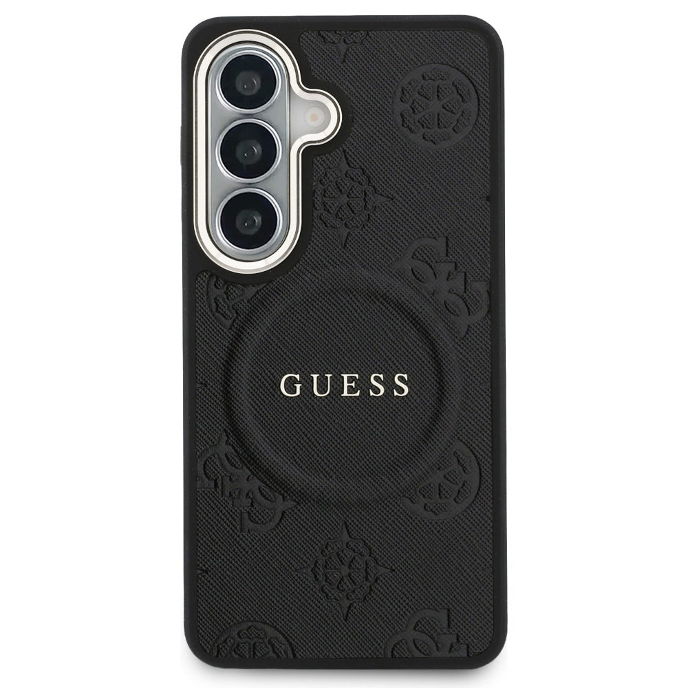 Husă Guess Samsung Galaxy S26 Saffiano Peony Embossed Ring, negru – imagine 1