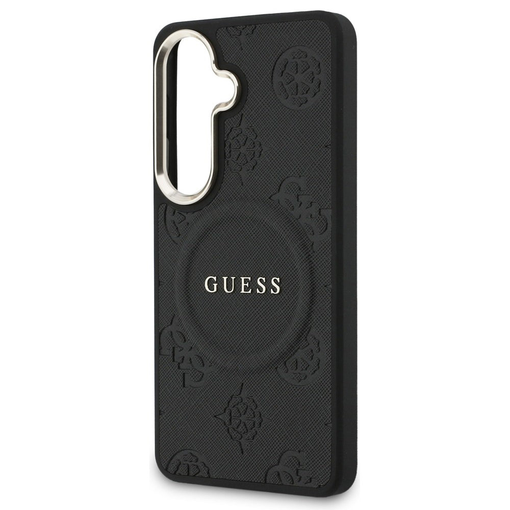 Husă Guess Samsung Galaxy S26 Saffiano Peony Embossed Ring, negru – imagine 5