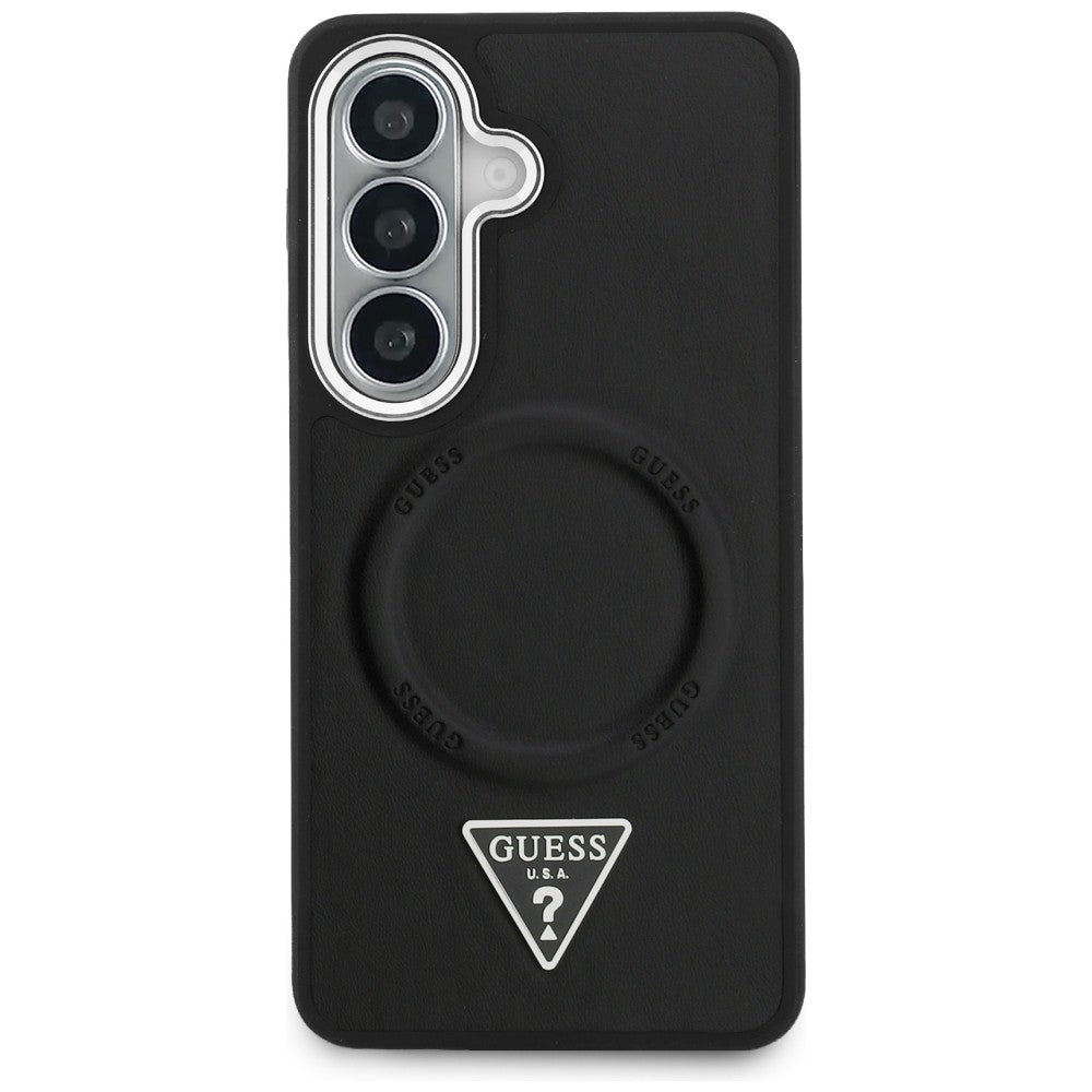 Husă Guess Samsung Galaxy S26 Embossed Ring Triangle Logo, negru – imagine 1