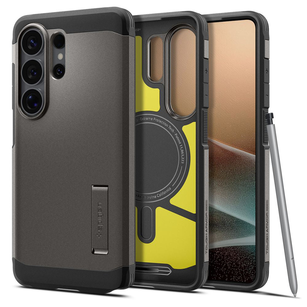 Husă Spigen Tough Armor MagSafe Galaxy S26 Ultra – Gunmetal (gri metalic) – imagine 12