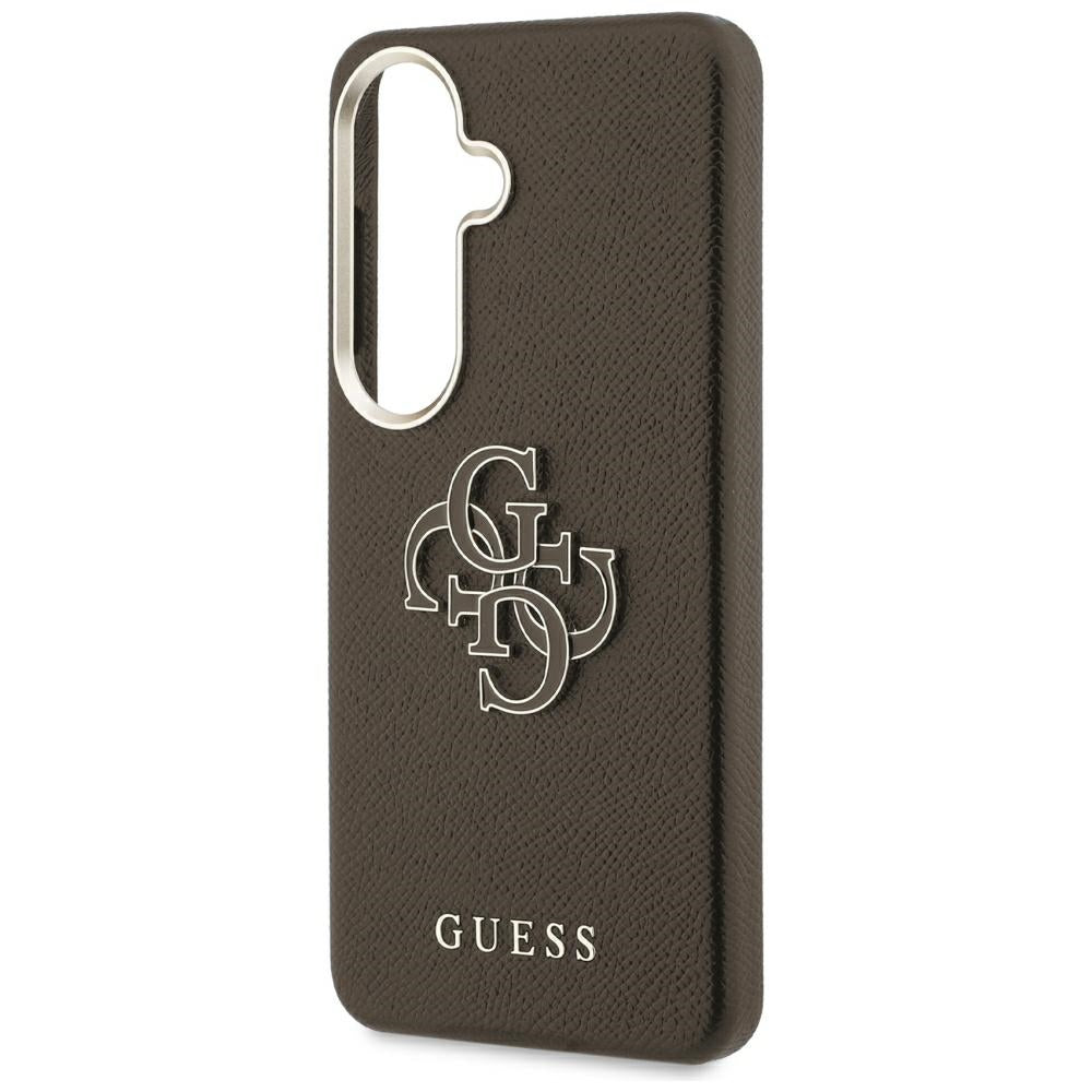 Husă Guess Samsung Galaxy S26 Plus Grained Big 4G Metal Logo, maro – imagine 5
