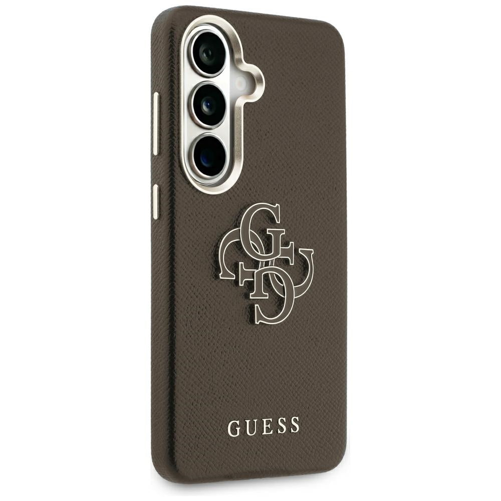 Husă Guess Samsung Galaxy S26 Plus Grained Big 4G Metal Logo, maro – imagine 4