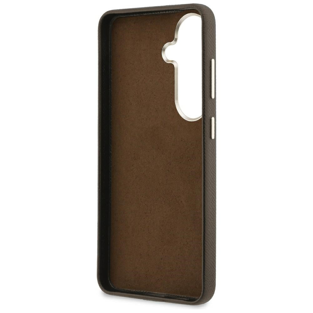Husă Guess Samsung Galaxy S26 Plus Grained Big 4G Metal Logo, maro – imagine 3