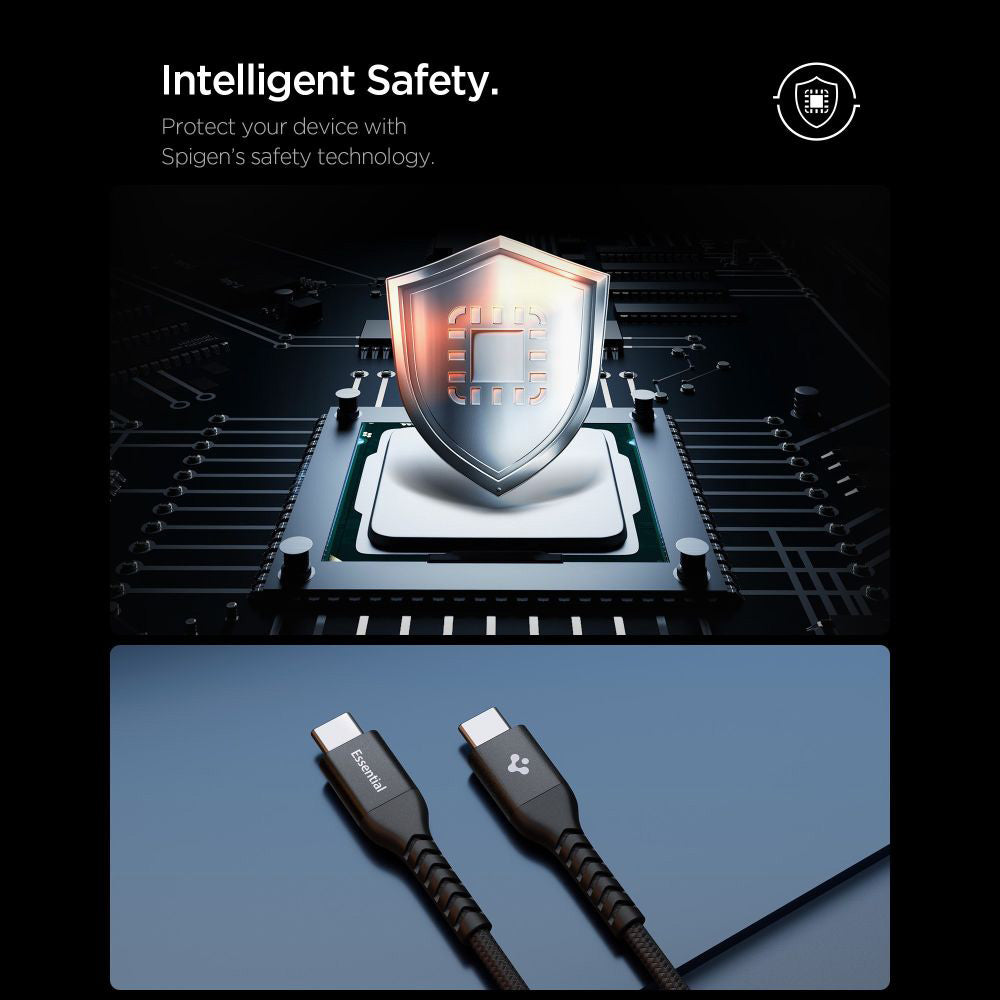 Cablu Spigen Essential EB10010CCA USB-C 100W 1 m – Negru – imagine 6