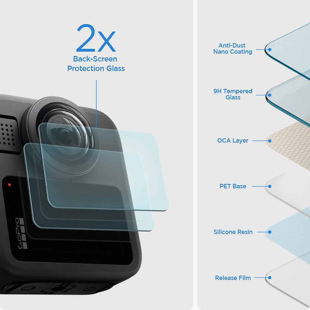 Folie de sticlă Spigen Glas.tR Slim pentru ecranul din spate GoPro MAX 2 – imagine 6