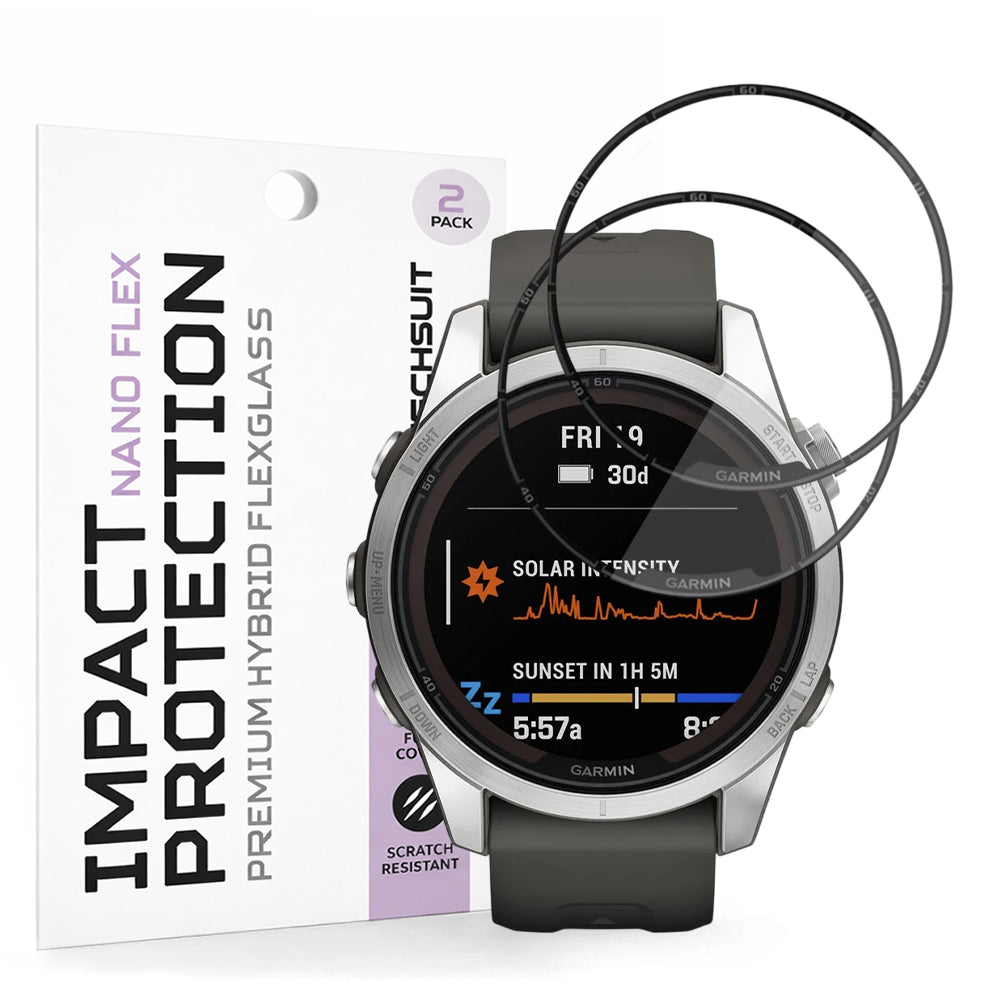 Folie Garmin Fenix 7S Pro Solar Techsuit Nano Flex, 2 buc. – imagine 1