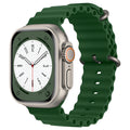 Curea Apple Watch 42 / 44 / 45  Techsuit W038, silicon, verde militar – imagine 1