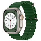 Curea Apple Watch 42 / 44 / 45  Techsuit W038, silicon, verde militar – imagine 1
