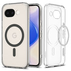 Husă Spigen Ultra Hybrid MagFit Pixel 10a – Transparent, inel grafit – imagine 1