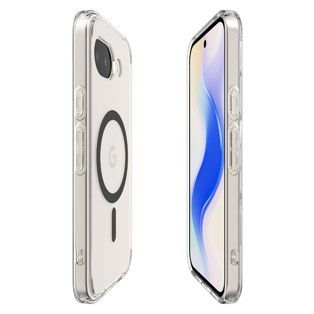 Husă Spigen Ultra Hybrid MagFit Pixel 10a – Transparent, inel grafit – imagine 4