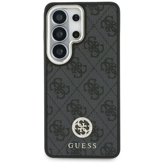 Husă Guess 4G Big Rhinestone Triangle Strap MagSafe pentru Samsung Galaxy S26 Ultra – negru