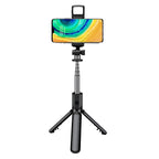 Selfie stick cu trepied și lumină, 67 cm, negru – Techsuit S03-S – imagine 1